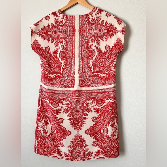 Madewell Red and Cream Patterned Mini Dress - Picture 4 of 7
